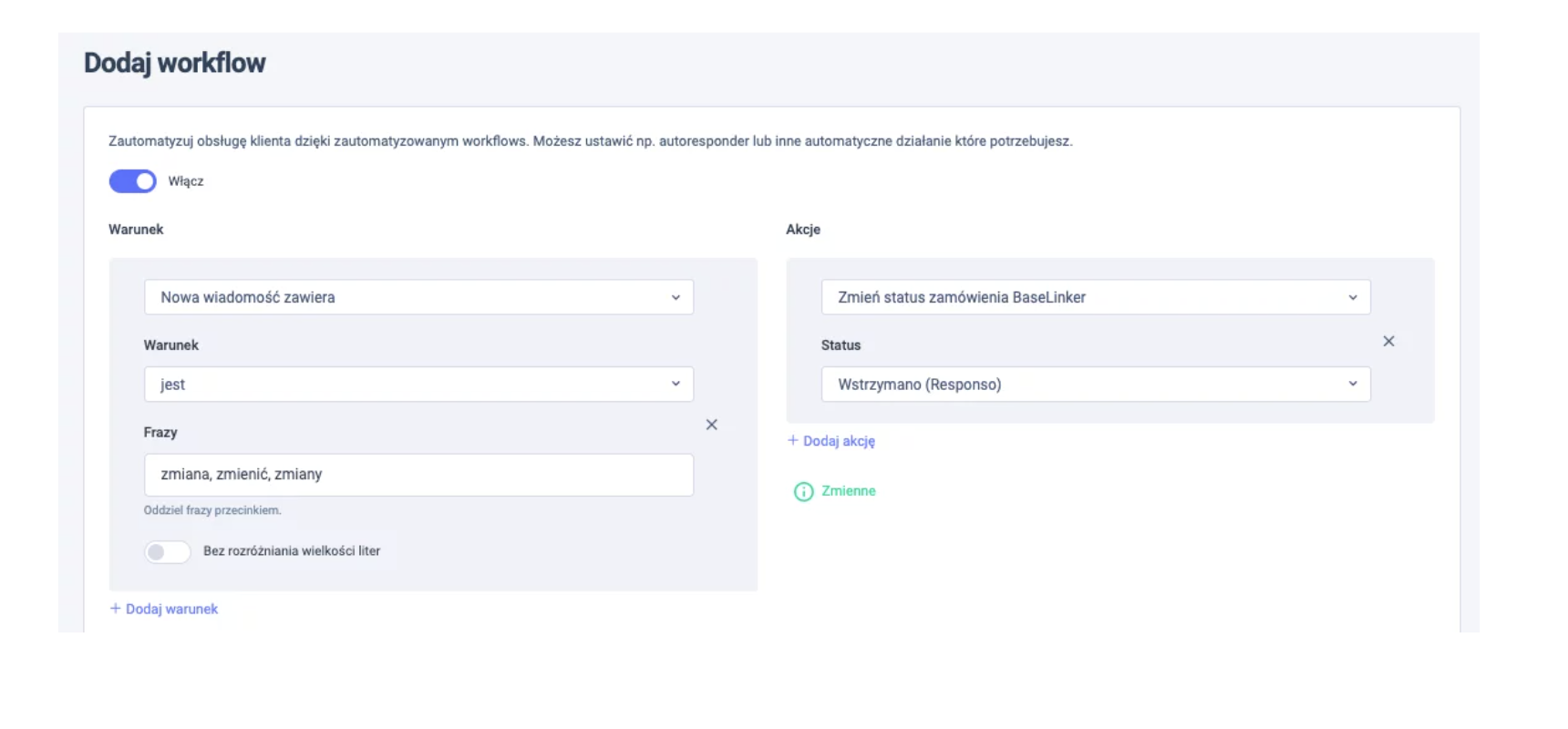 Automatyczna zmiana statusu zamówienia w BaseLinkerze