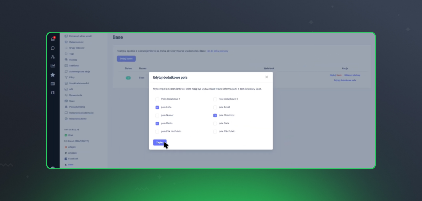 Dodatkowe pola w informacjach o zamówieniach z Base