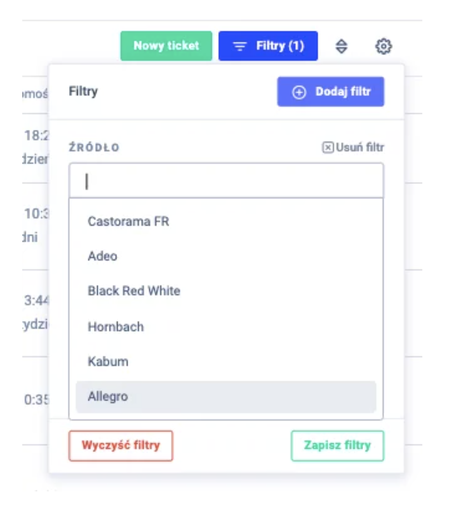 Nowy filtr dla wszystkich wiadomości z Allegro