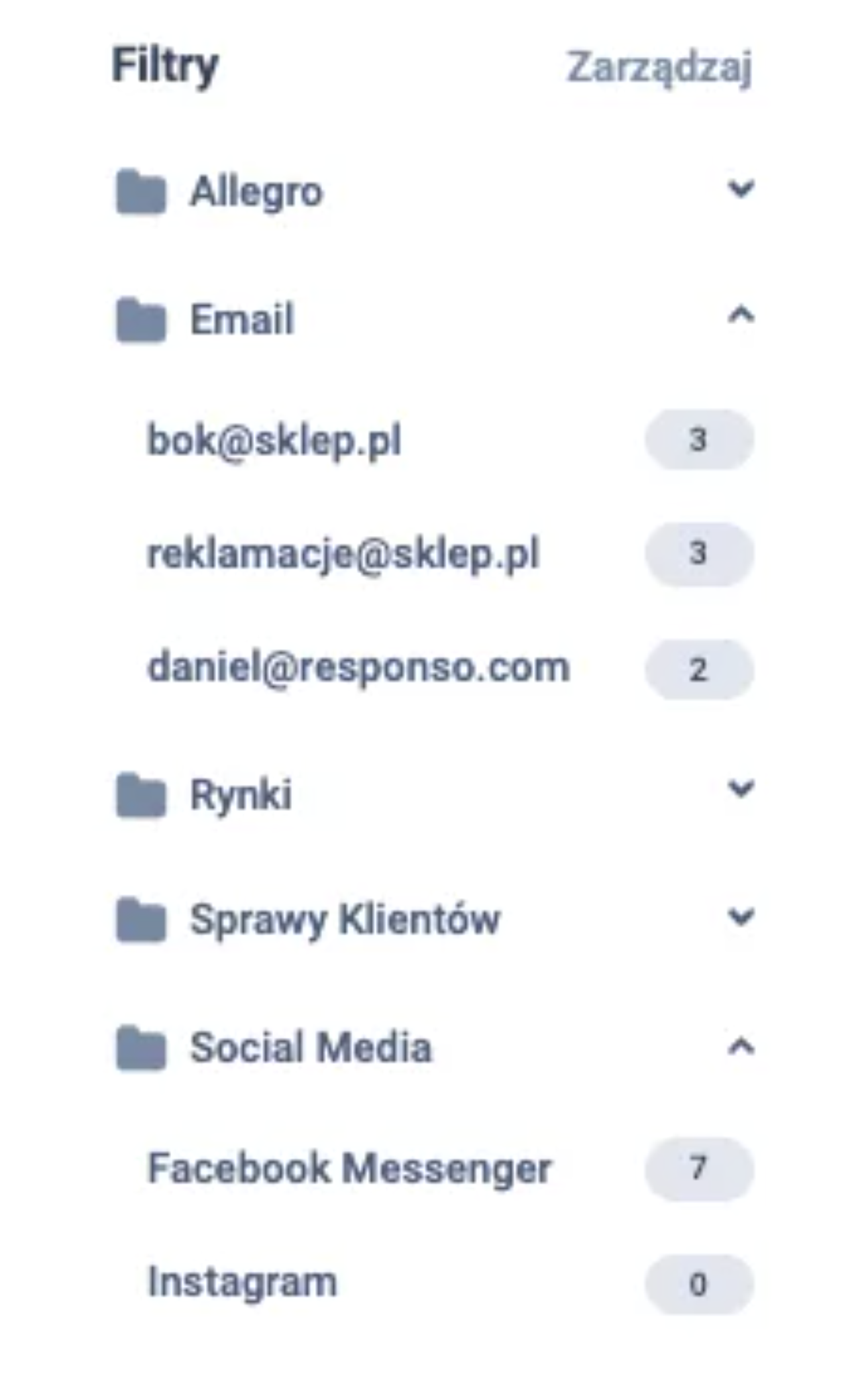 Poprawa widoku kategorii filtrów z poziomu inboxu