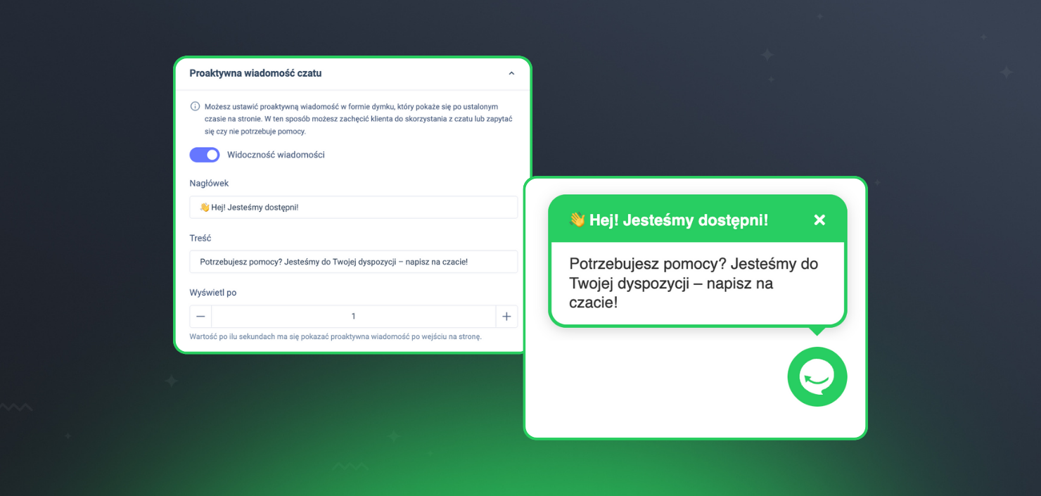 Proaktywna wiadomość w czacie